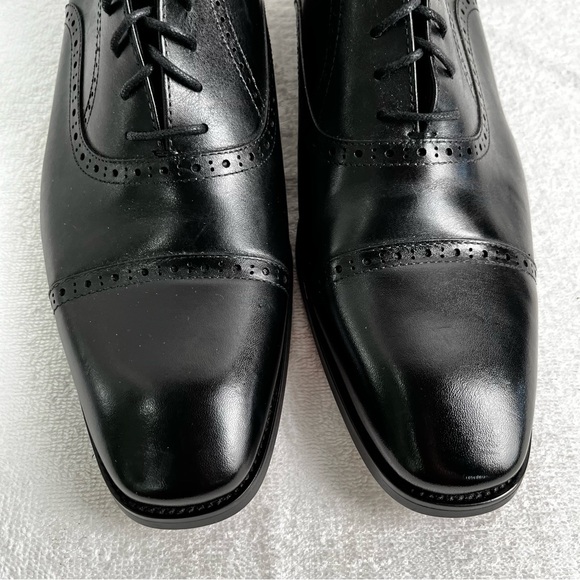 Alipasinm Classic Oxford Mens 10 Black Genuine Leather Lace Up Dress Shoes - Picture 10 of 16